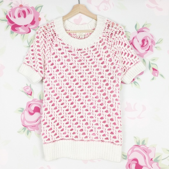 kate spade Sweaters - Kate Spade Pink Chunky Knit Short Sleeve Sweater S